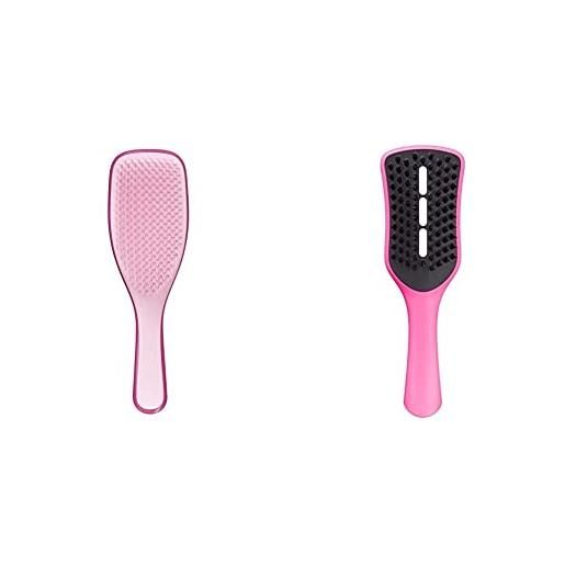 Tangle Teezer, spazzola districante per capelli bagnati e asciutti, per tutti i tipi di capelli, elimina i nodi e riduce la rottura, colore raspberry rouge & cepillo easy dry & go pink