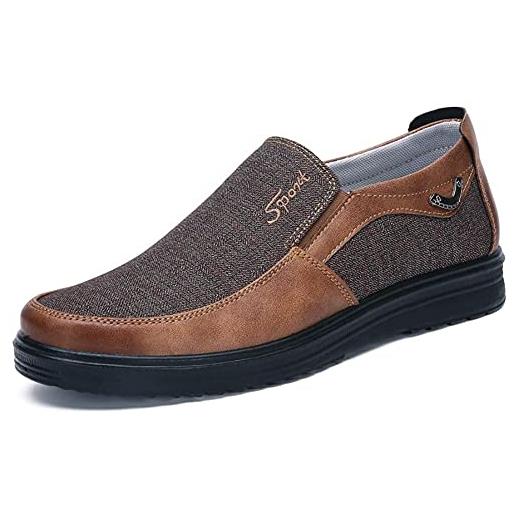 Asifn uomo eleganti mocassini centesimo casuale inverno guida commerciale scarpe formale pantofole passeggio oxford（grigio, 42 eu