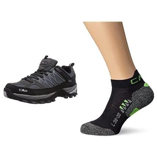 CMP rigel low trekking shoe wp, scarpe sportive indoor uomo+funktionssocken, socks uomo