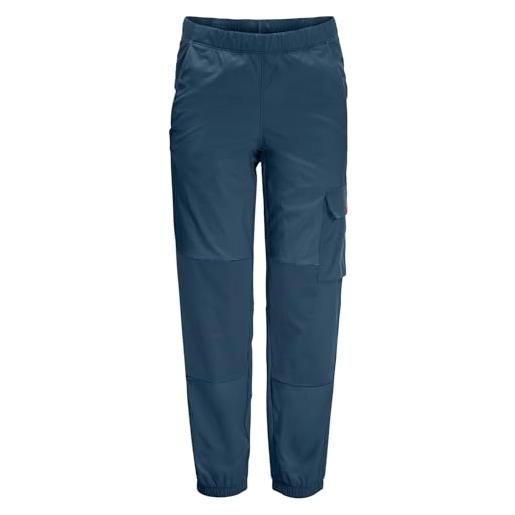 Jack Wolfskin pantaloni elasticizzati villi k, outdoor bambino, mare scuro, 116