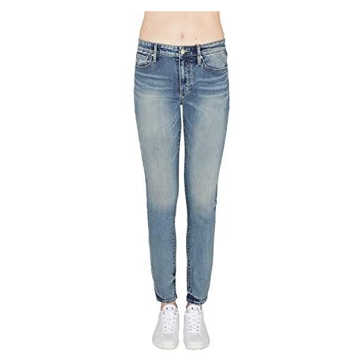 Armani exchange j01 super skinny, jeans donna, grigio (grey denim), 31