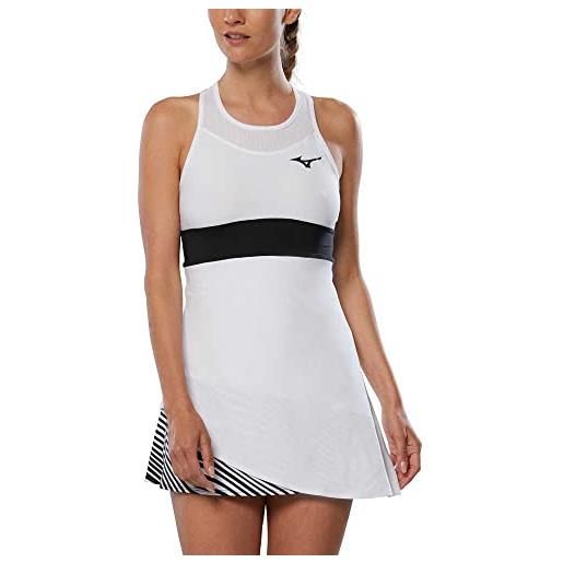 Mizuno abito stampato vestito da tennis, bianco, m donna