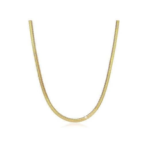 Elli necklace ladies snake necklace flat elegant herringbone trend blogger in 925 sterling silver gold plated
