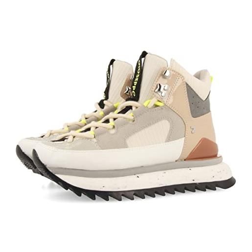 GIOSEPPO sneakers off-white a stivaletto da donna nenzing, con motivi animal print, colori pastello e fluor, stile montagna