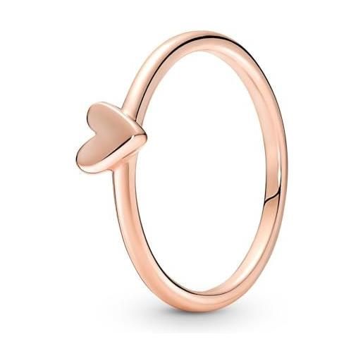 Pandora anello moments con cuore stilizzato placcato in oro rosa 14 carati, 60
