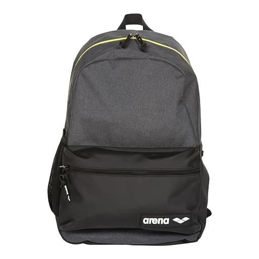 Arena team backpack 30l, zaino scolastico sportivo da 30 litri unisex adulto, grigio (grey melange), taglia unica