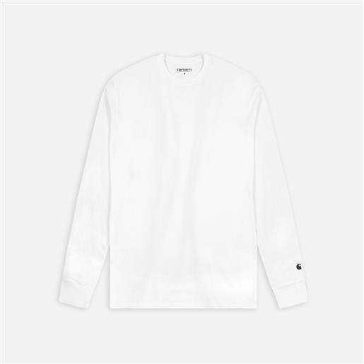 Carhartt WIP base ls t-shirt white/black uomo