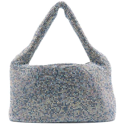 Kara borsa a spalla crystal mesh armpit - blu