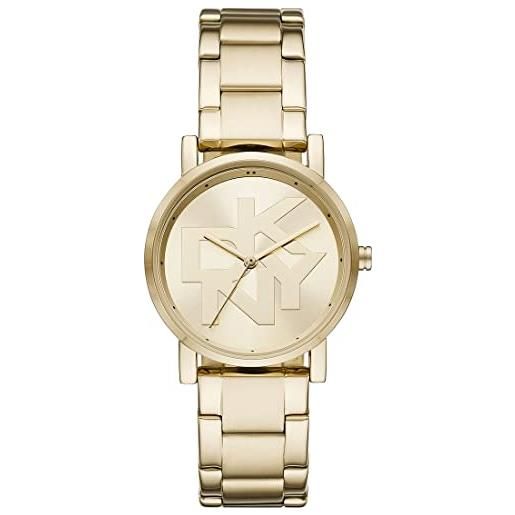 DKNY orologio soho da donna, movimento a tre lancette, cassa in lega oro 34 mm con bracciale in acciaio, ny2959