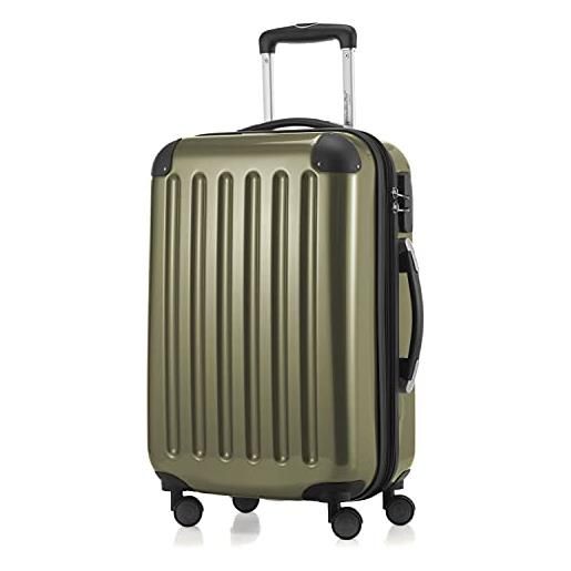Hauptstadtkoffer - alex - bagaglio a mano con scomparto per laptop, valigia rigida, trolley espandibile, 4 doppie ruote, 55 cm, 42 litri, avocado