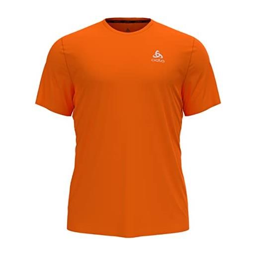 Odlo 313832-30780 t/shirt s/s crew neck essential flyer - shocking orange t-shirt uomo shocking orange taglia s