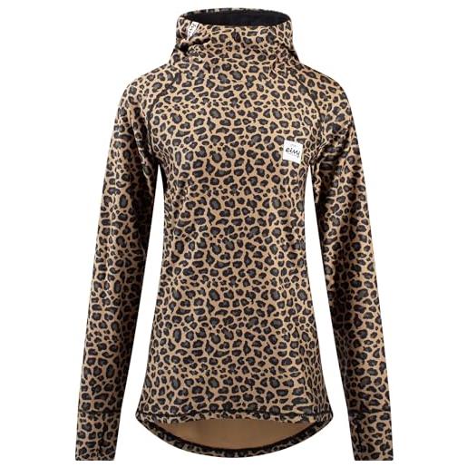 Eivy icecold hood top maglietta da yoga, leopardo, s donna