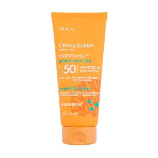 Pupa sunscreen cream spf50 protezione solare impermeabile per corpo e viso 200 ml
