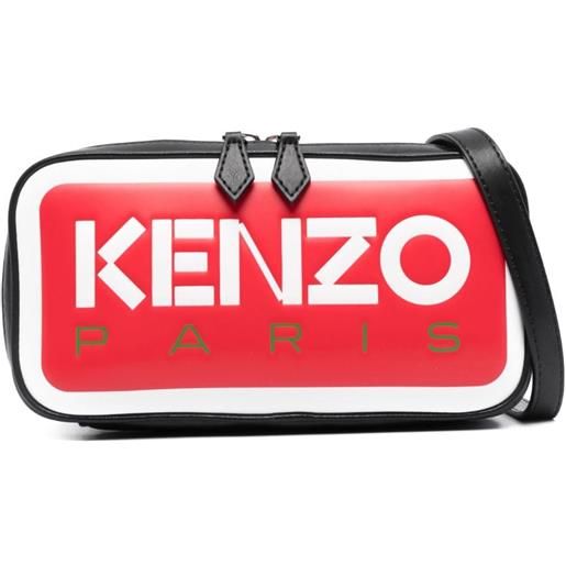 Kenzo borsa messenger con stampa - nero