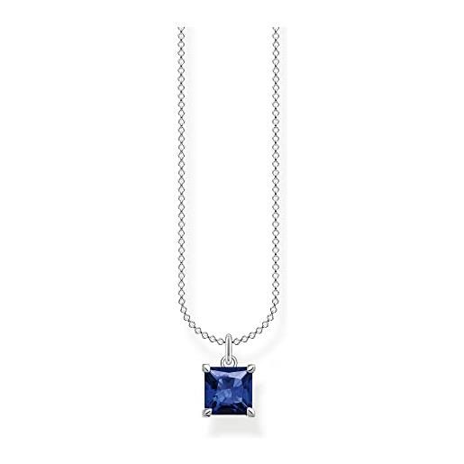 Thomas sabo collana da donna in argento sterling 925 con pietra blu ke2156-699-32, 45.00 cm, cristallo, zirconia cubica