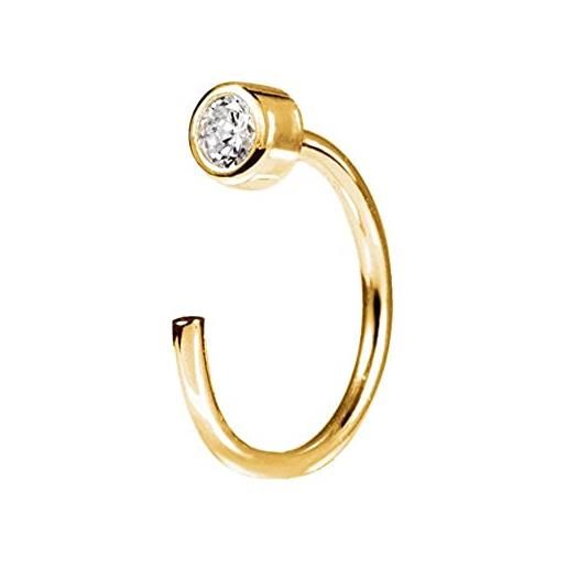 SINGULARU - orecchino singolo sophie oro - orecchino in argento sterling 925 e zirconia con finitura placcata in oro 18kt - orecchino singolo - gioielli da donna