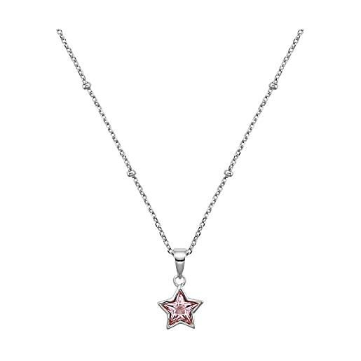 Prinzessin Lillifee princess lillifee collana da bambina in argento con pendente a stella rosa, in confezione regalo di gioielli, 2033372