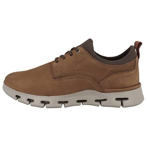 Clarks nature x two - scarpe in nabuk standard, misura 7½, colore: marrone, marrone, 41.5 eu