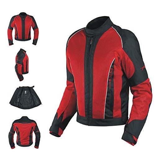 A-Pro giacca donna moto estiva protezioni omologate tessuto mesh traspirante rosso xs