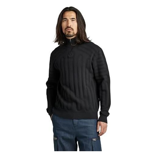 G-STAR RAW men's 3d line loose half zip knitted sweater, multicolore (caviar/cloack d22531-a148-d579), m