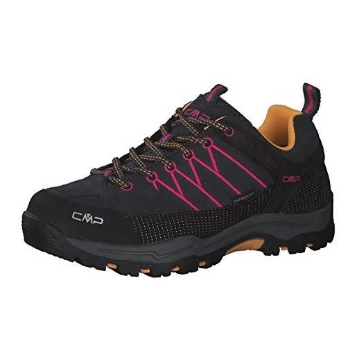 CMP kids rigel low trekking shoes wp, scarpe da trekking unisex - bambini e ragazzi, prugna-peach, 31 eu