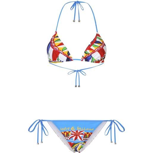 Dolce & Gabbana set bikini carretto con stampa - rosso