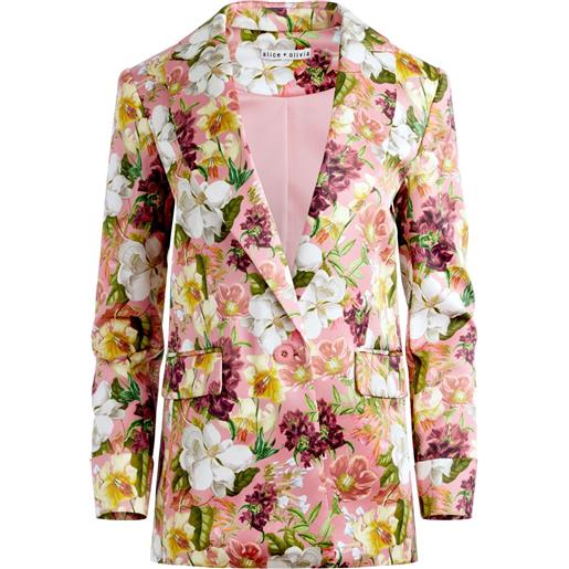 alice + olivia blazer justin a fiori - rosa