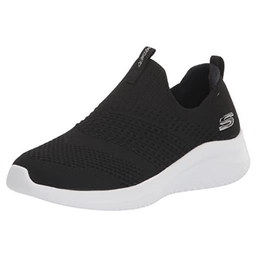 Skechers ultra flex 3.0 classy charm, scarpe da ginnastica donna, black knit trim, 40 eu