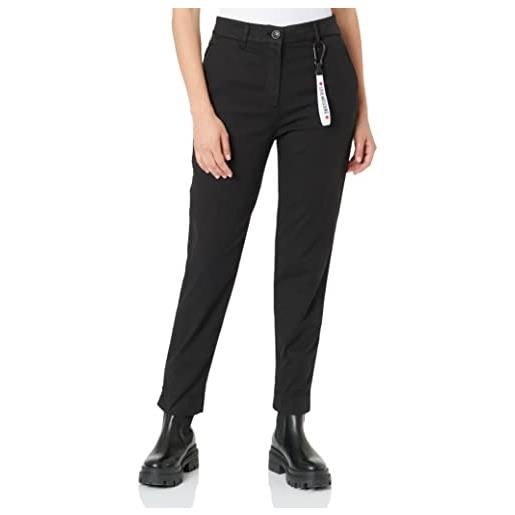 Love Moschino stretch canvas with brand gadget pantaloni casual, black, 38 da donna