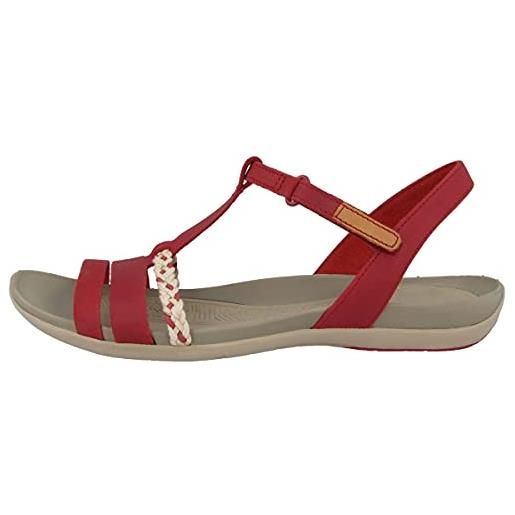 Clarks tealite grace, sandali a punta aperta donna, rosso (red nubuck), 40 eu