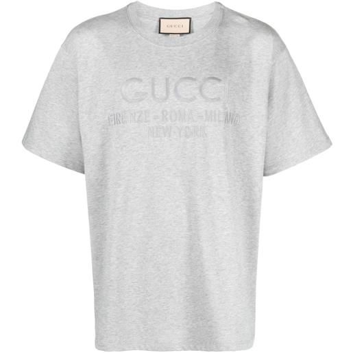 Gucci t-shirt con ricamo - grigio