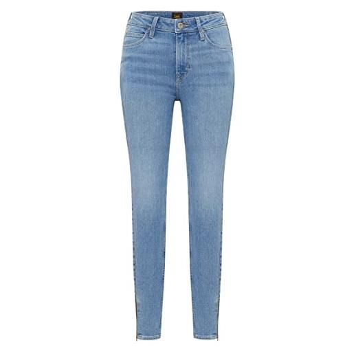 Lee scarlett high zip jeans, washed ava, 25w x 31l donna