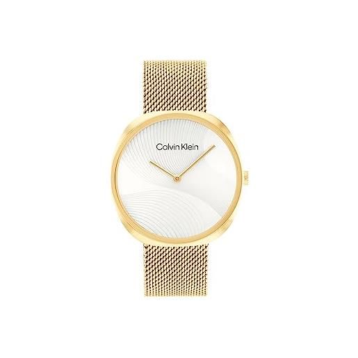 Calvin Klein orologio analogico al quarzo da donna con cinturino in acciaio inossidabile dorato - 25200246