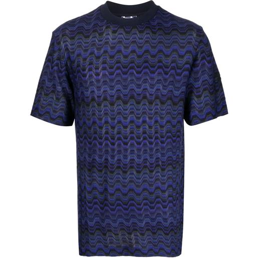 Missoni t-shirt girocollo con motivo a zigzag - blu