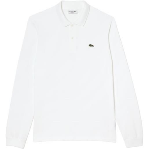 LACOSTE polo classic fit long sleeve uomo white