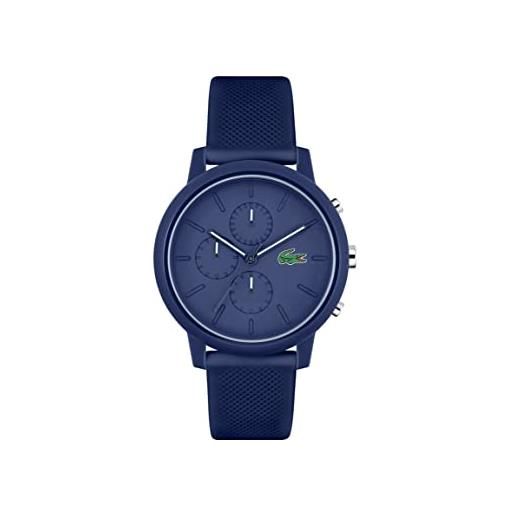 Lacoste orologio con cronografo al quarzo da uomo con cinturino in silicone blu navy - 2011244