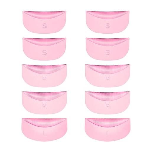 ICONSIGN 10 cuscinetti per ciglia permanenti in silicone, riutilizzabili, per ciglia di diverse lunghezze, per sollevamento ciglia e ciglia perfette (rosa)