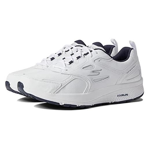 Skechers go run consistent-sneaker da tennis in pelle con schiuma raffreddata ad aria, scarpe da ginnastica uomo, bianco, 42.5 eu x-larga