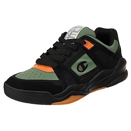 Champion rochester z90 sk8, sneakers uomo, nero/verde/arancione (kk002), 44.5 eu