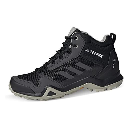 adidas terrex ax3 mid gore-tex hiking, sneakers donna, core black/dgh solid grey/metal grey, 38 eu