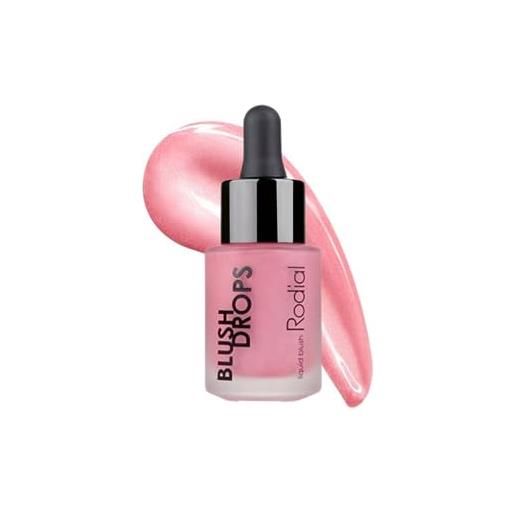 Rodial blush drops frosted pink 15 ml, fard liquido nutriente ed idratante per il viso con effetto a lunga durata, effetto radioso sulla pelle, fard liquido rosa per un finish naturalmente luminoso