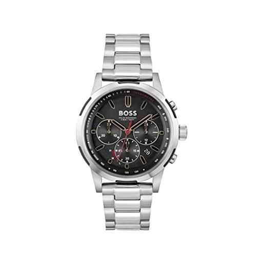 BOSS orologio con cronografo solare al quarzo da uomo con cinturino in acciaio inossidabile argentato - 1514032