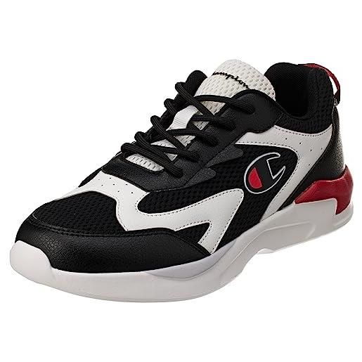 Champion fast r b gs, sneakers, nero/bianco/rosso (kk002), 38.5 eu