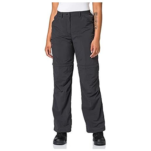 Vaude pantaloni convertibili donna farley iv, colore nero (black), taglia 36/l