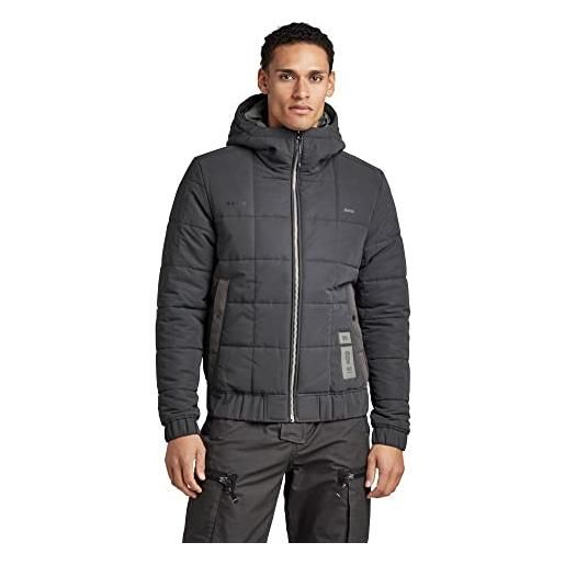 G-STAR RAW meefic squared quilted hooded jacket, giacca uomo, nero (dk black d22716-b958-6484), m