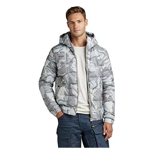 G-STAR RAW meefic squared quilted hooded jacket, giacca uomo, verde scuro (lt hunter d22716-b958-8165), xs