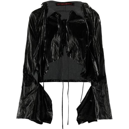 Ottolinger giacca crop con effetto stropicciato - nero