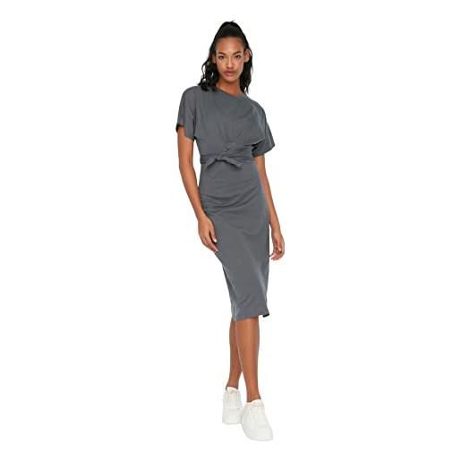 Trendyol abito - marrone - midi, antracite, m