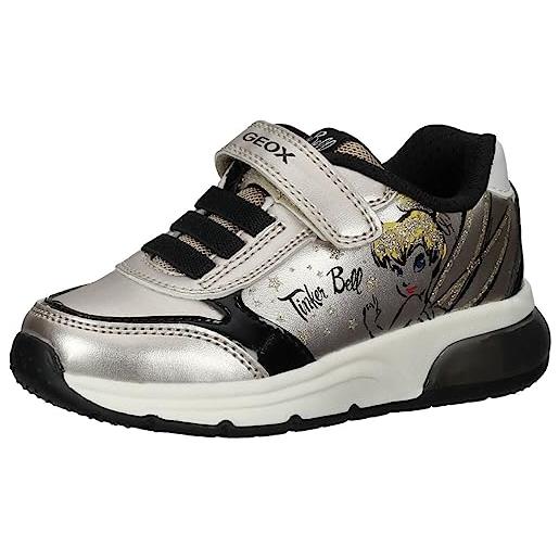 Geox j spaceclub girl, scarpe da ginnastica, bianco watersea, 33 eu