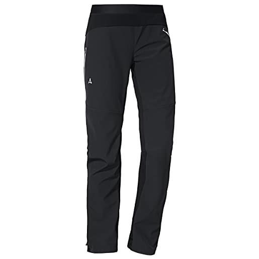 Schöffel pantaloni softshell da corsa, taglia donna, nero, 44